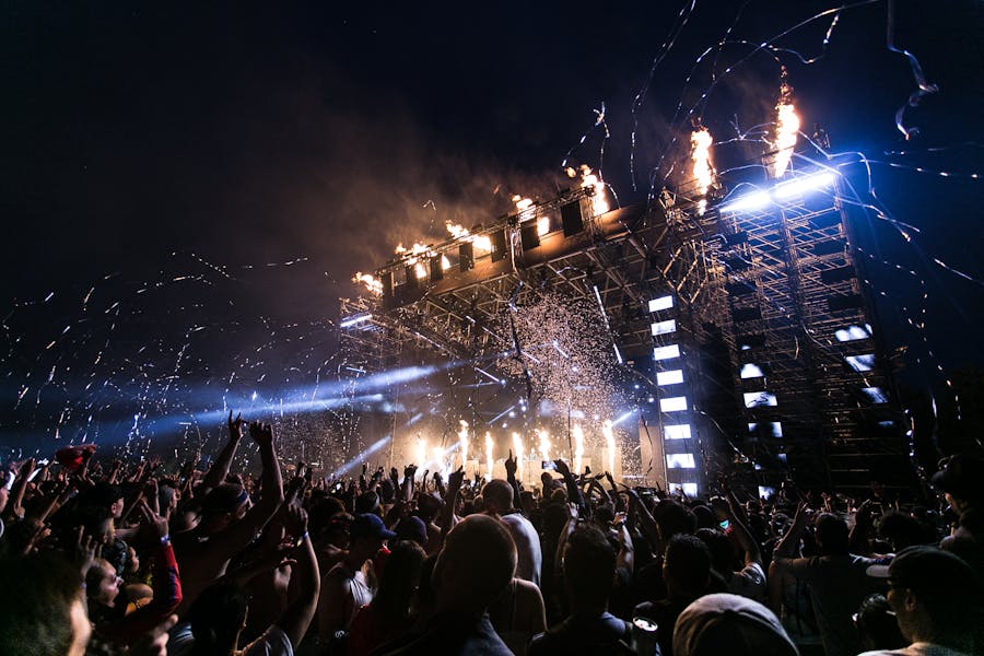 Crowd enjoying a live music festival in Montreal